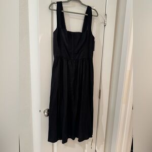 Reformation Black Tagliatelle Linen Dress